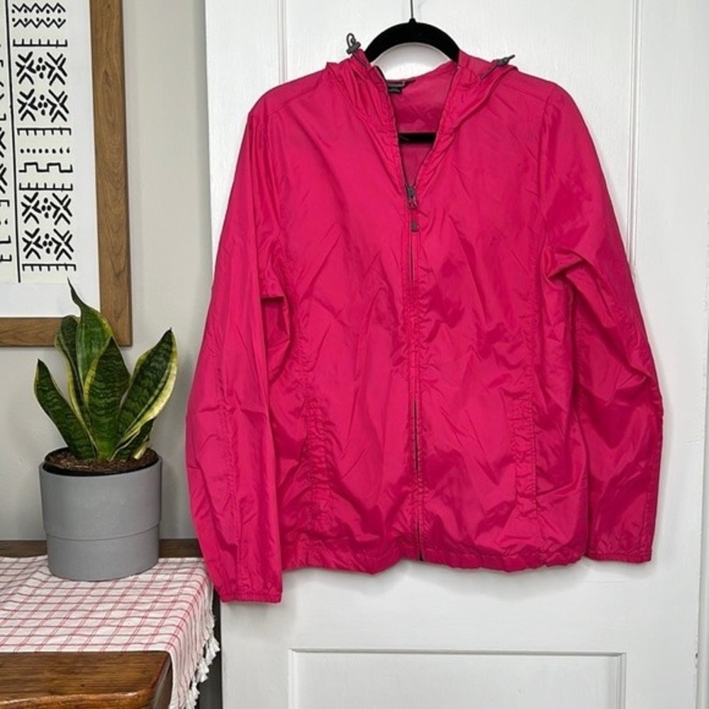 Lands End Rain Jacket, Pink, Size MEDIUM